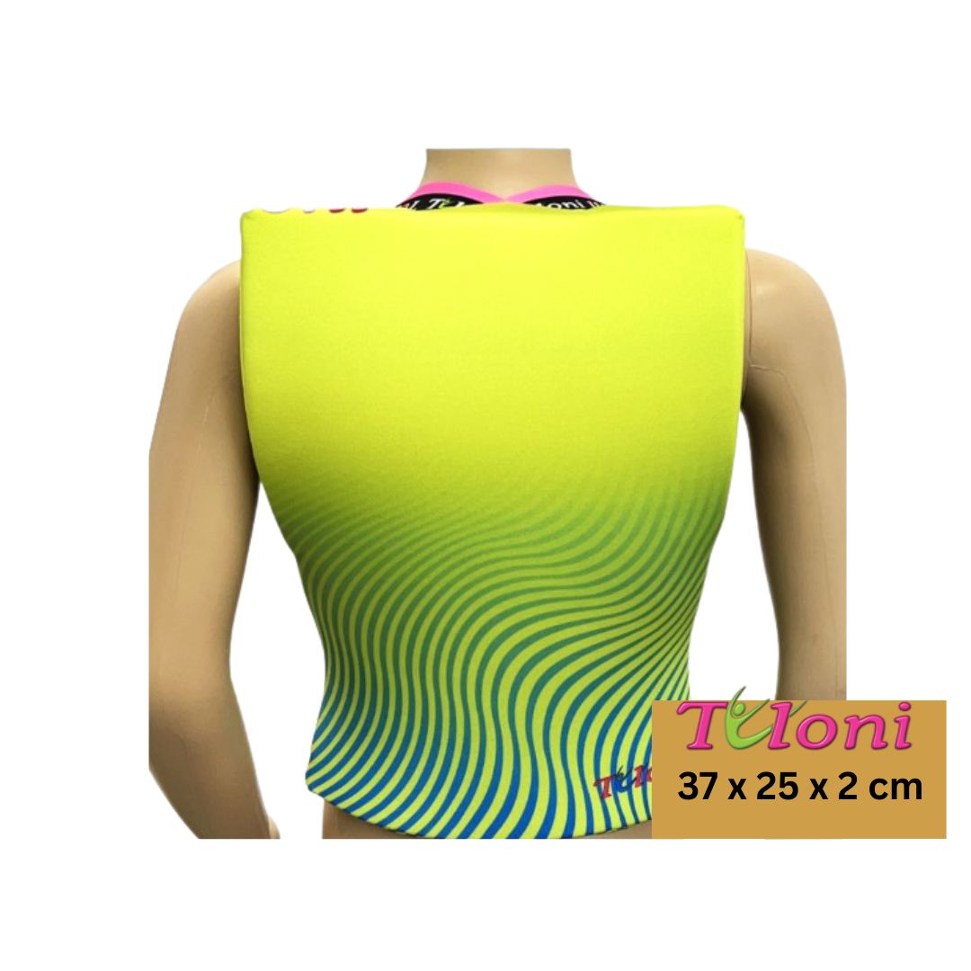 TULONI| Back Protection Cushion Tuloni mod. Wave s. 37x25x2 cm col Yellow x Blue