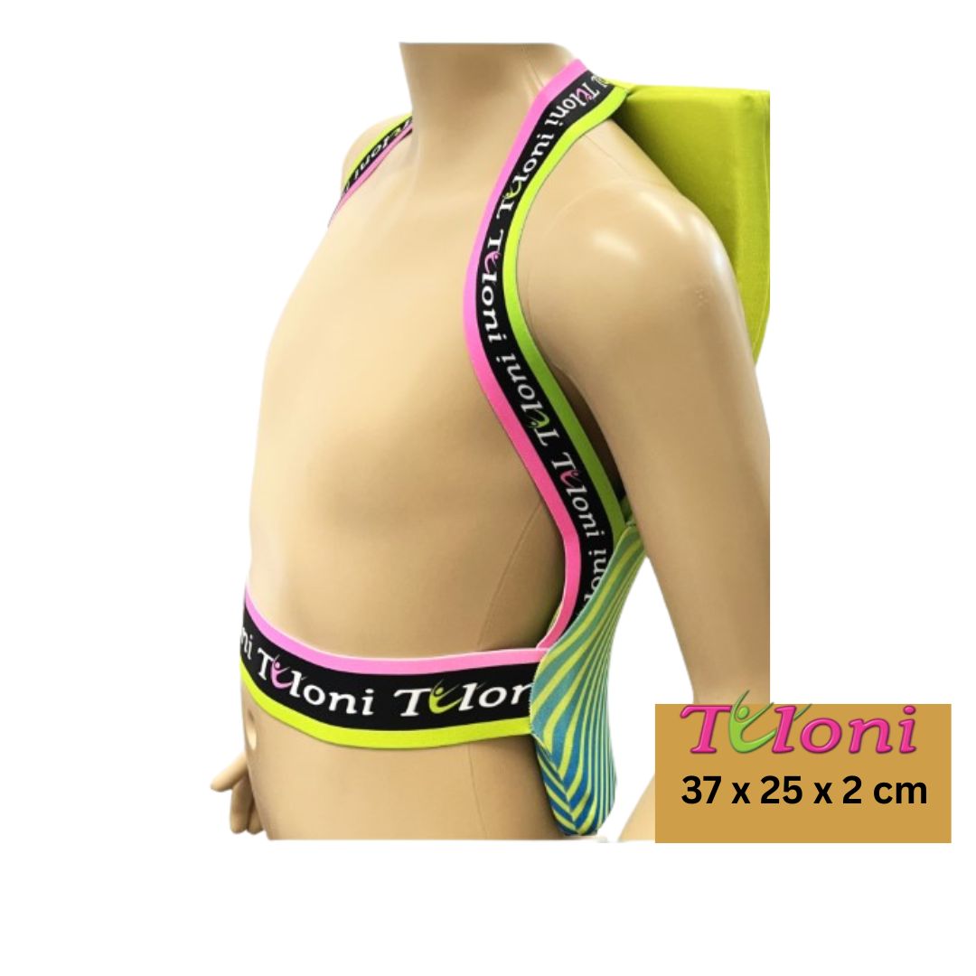 TULONI| Back Protection Cushion Tuloni mod. Wave s. 37x25x2 cm col Yellow x Blue
