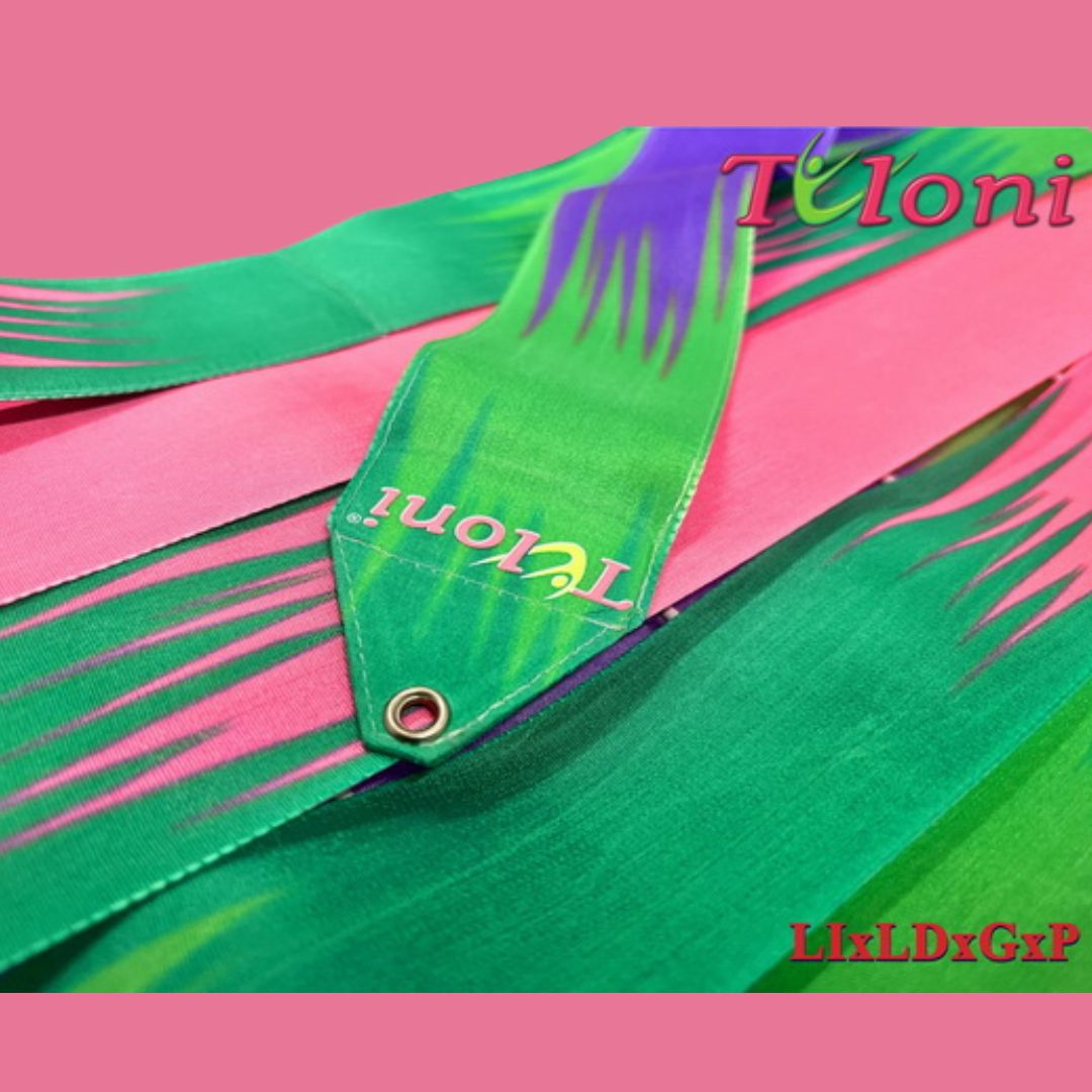 TULONI | Ribbon Tuloni mod. Zig-Zag col. Lime-Lavender-Green-Pink