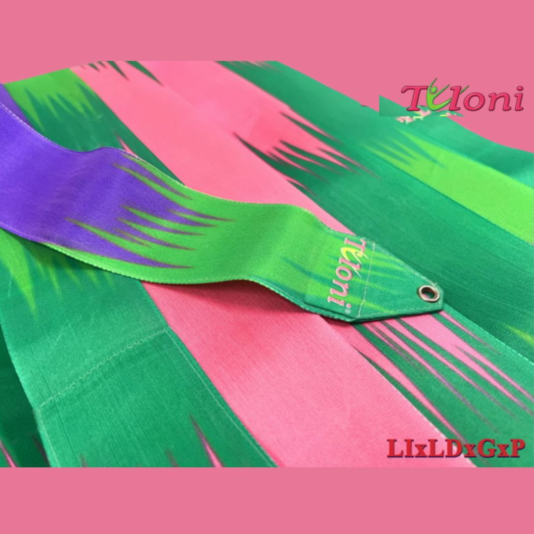 TULONI | Ribbon Tuloni mod. Zig-Zag col. Lime-Lavender-Green-Pink