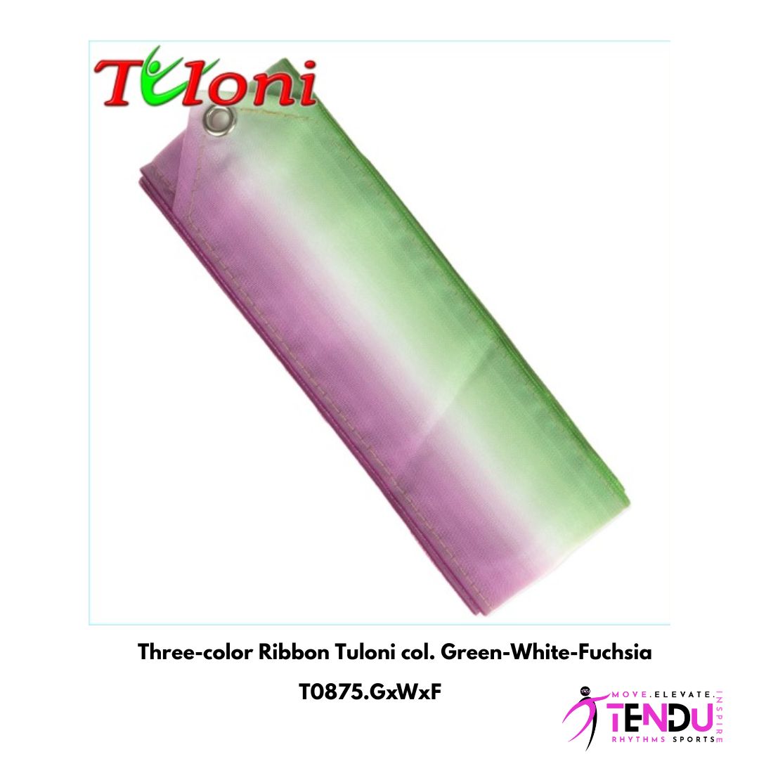 TULONI | Three-color Ribbon Tuloni col. Green-White-Fuchsia