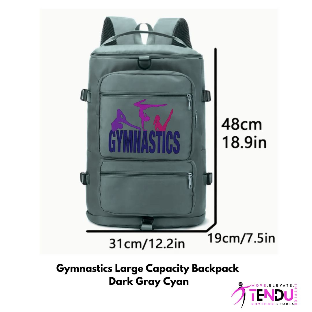 TENDU | Gymnastics Large Capacity Backpack - Dark Gray Cyan