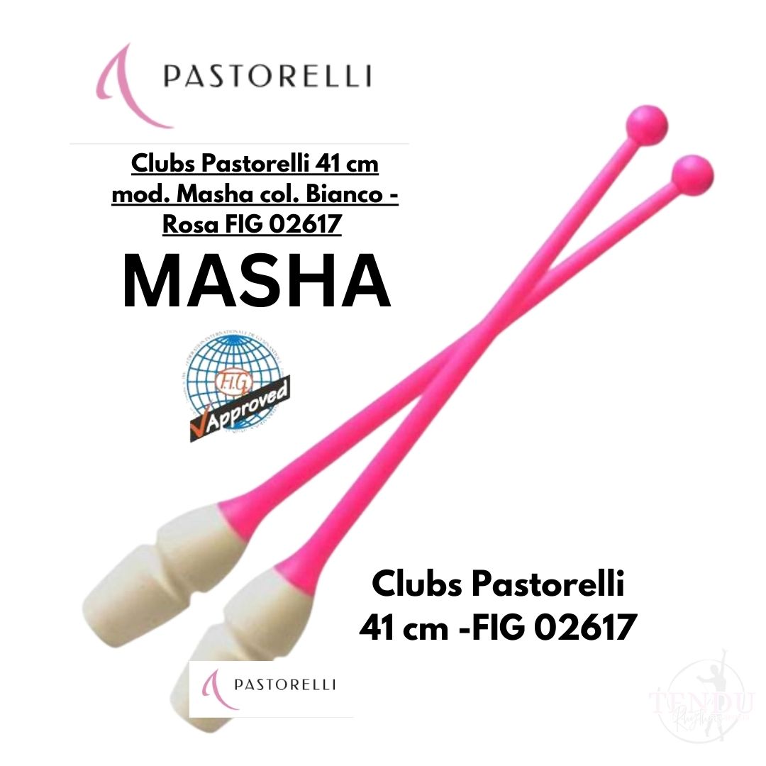PASTORELLI | Clubs Pastorelli 41 cm mod. Masha col. Bianco - Rosa FIG 02617 (CL-P41-MBR)