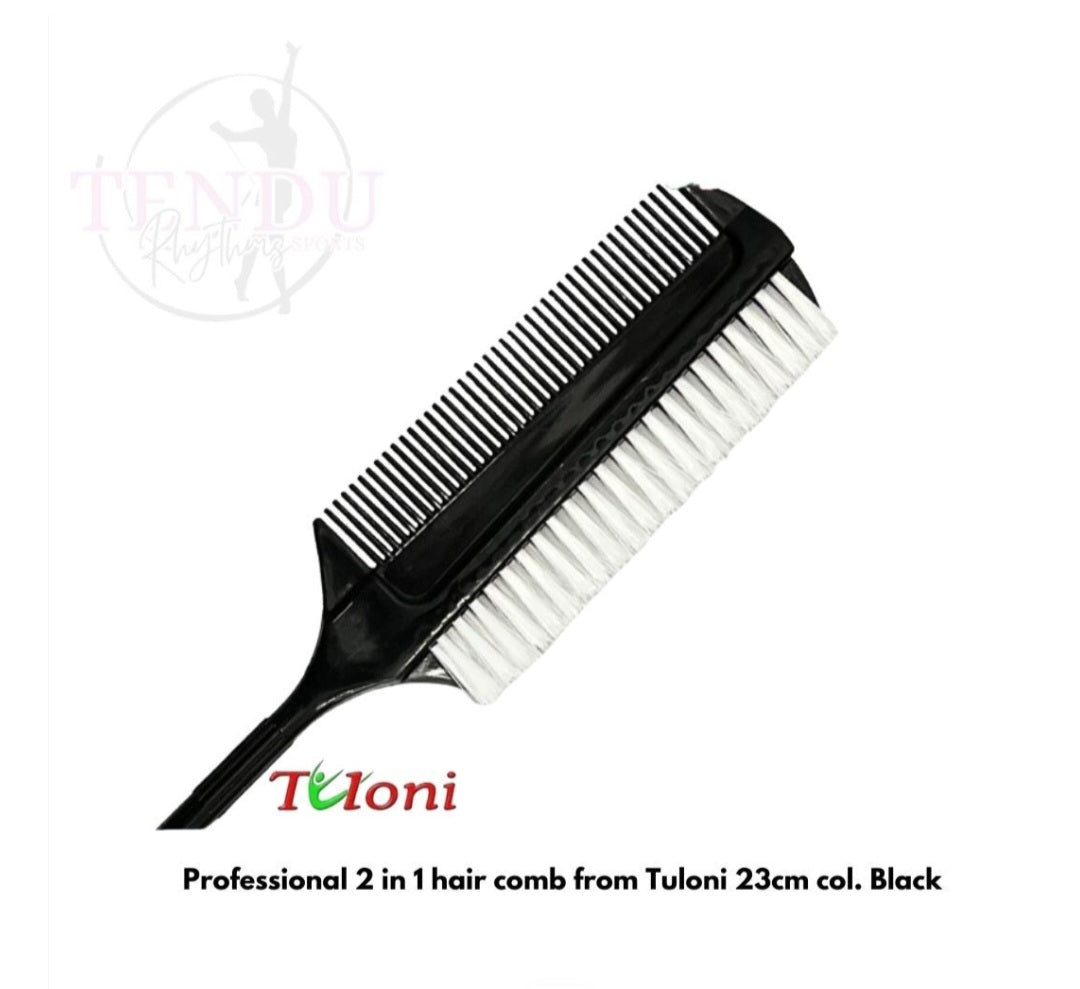 TULONI | Professional 2 in 1 hair comb 23cm col.Black/Gray