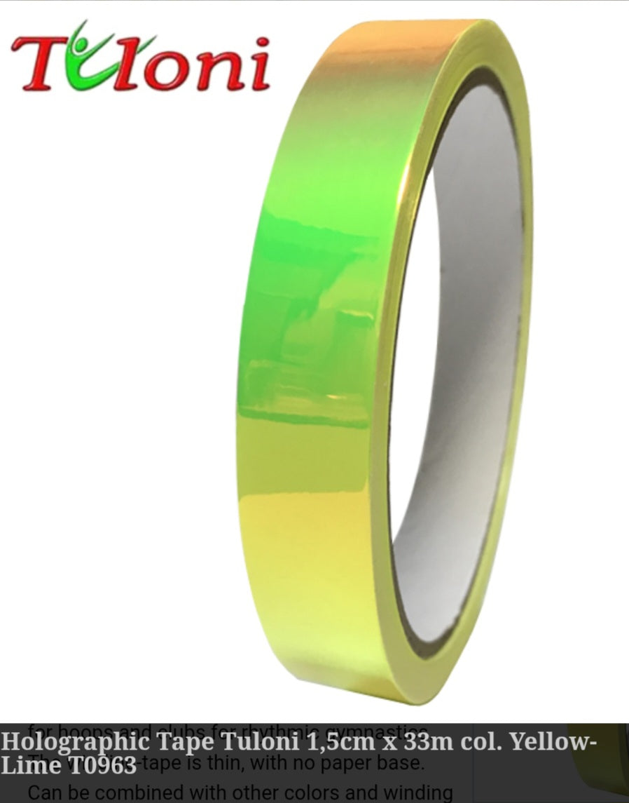 Tuloni Holographic Tapes 1.5cm x 33m ( Tapes for Hoops & Clubs)