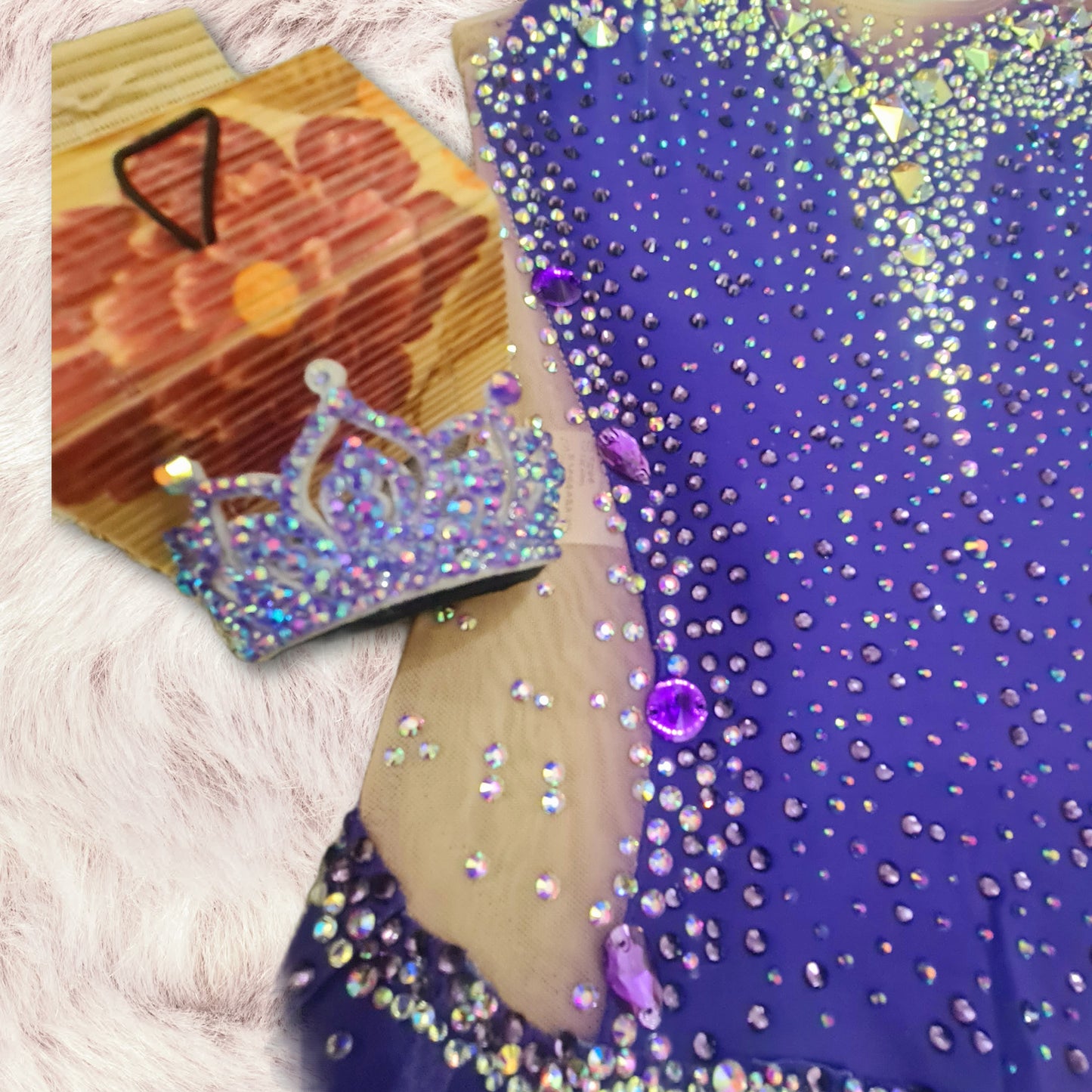 Royal Amethyst Rhythmic Gymnastics Leotard with Matching Tiara