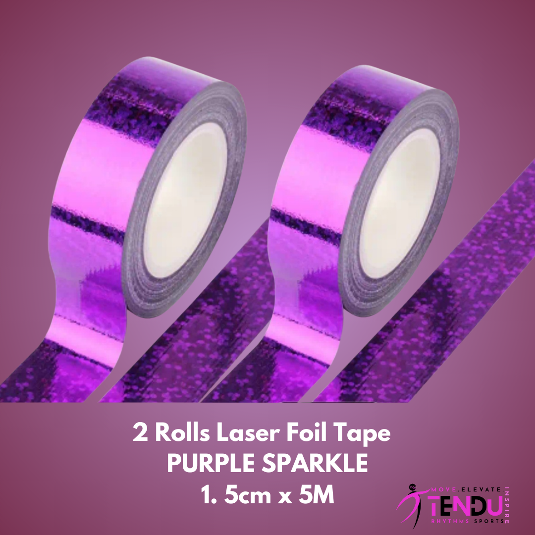 2 Rolls Laser Foil Sparkle Tape - for Hoops and Clubs (RGA-LT15-5M-1)