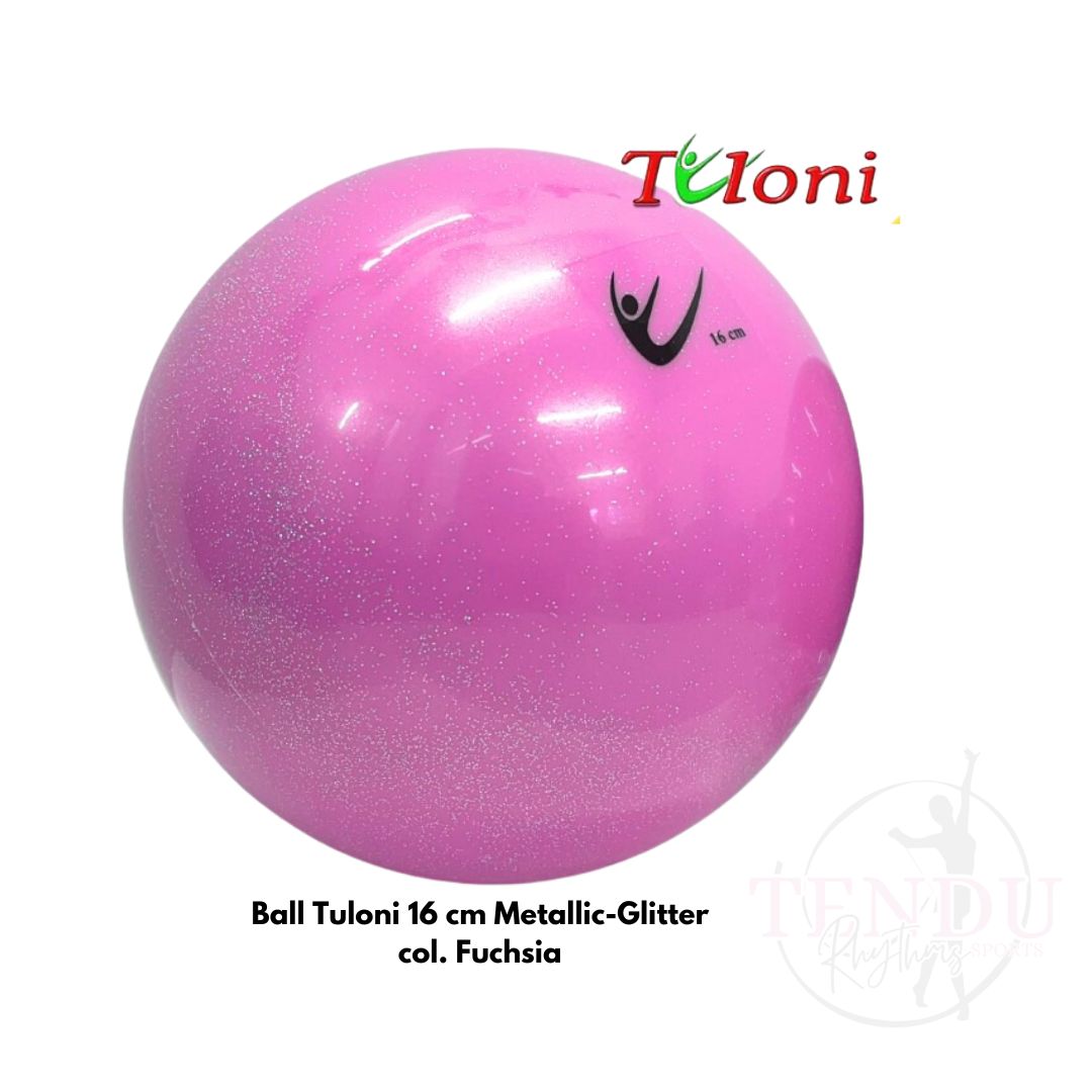 TULONI | Ball 16 cm Metallic-Glitter col. Fuchsia (BA-T16M-GF)