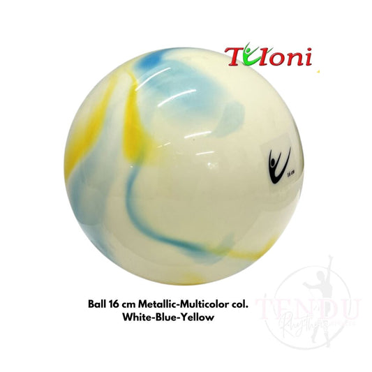 TULONI |  Ball 16 cm Metallic-MULTICOLOR (White, Blue, Yellow) (BA-T16M-WBY)