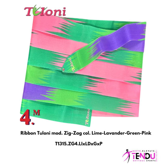 TULONI |  Ribbon Tuloni mod. Zig-Zag col. Lime-Lavender-Green-Pink