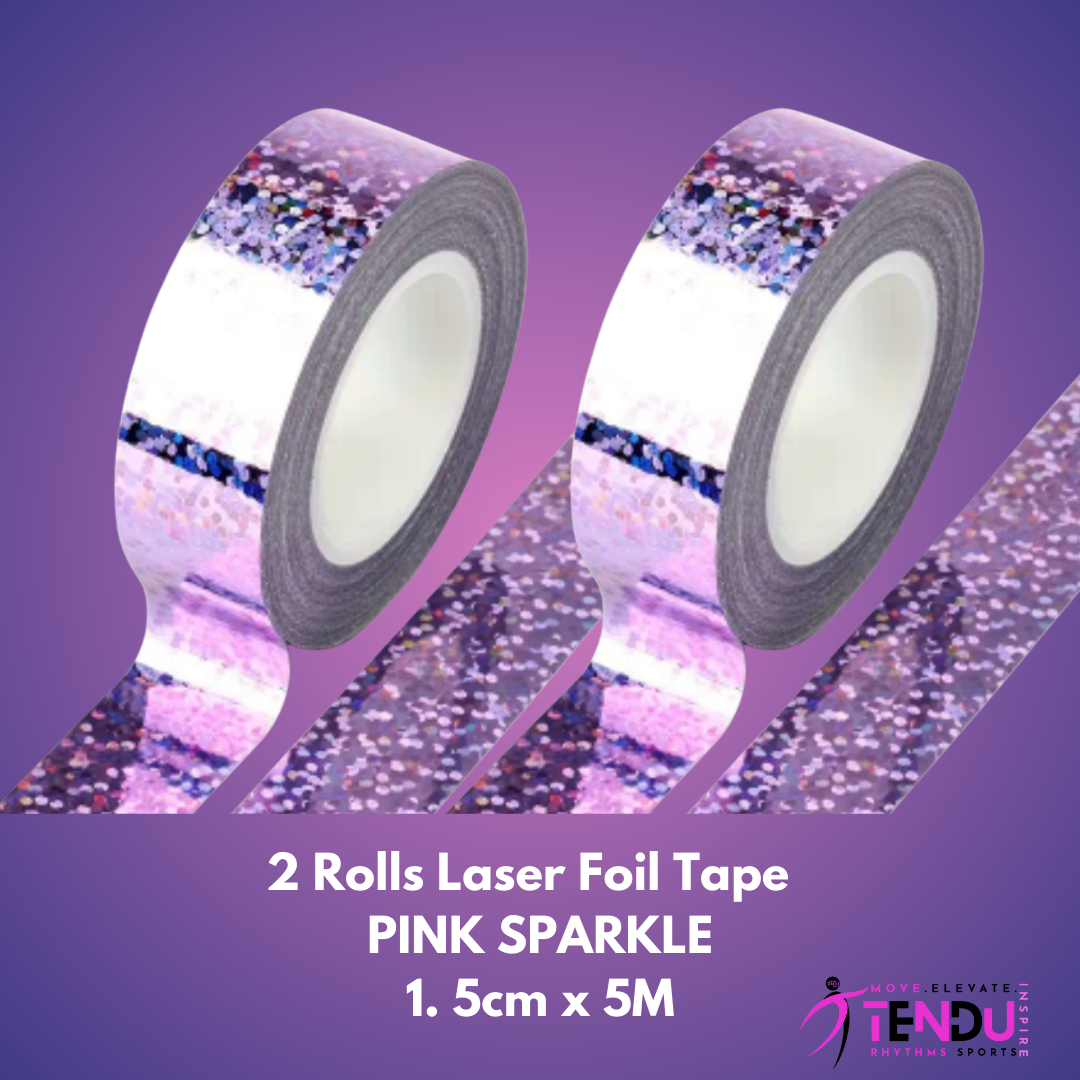 2 Rolls Laser Foil Sparkle Tape - for Hoops and Clubs (RGA-LT15-5M-1)