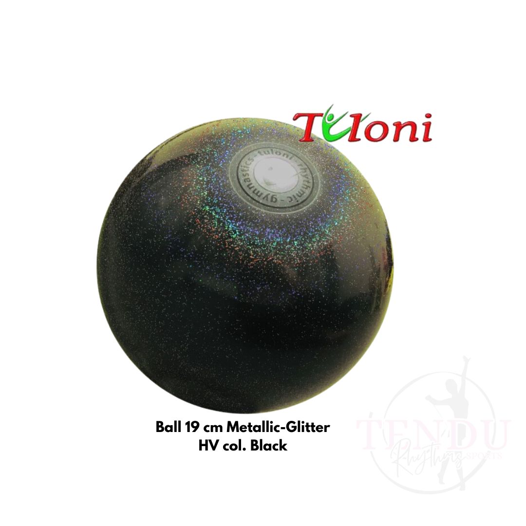 TULONI | Ball 18 cm HV Metallic-Glitter col. Black (BA-T18M-HVGB)