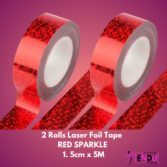 2 Rolls Laser Foil Sparkle Tape - for Hoops and Clubs (RGA-LT15-5M-1)