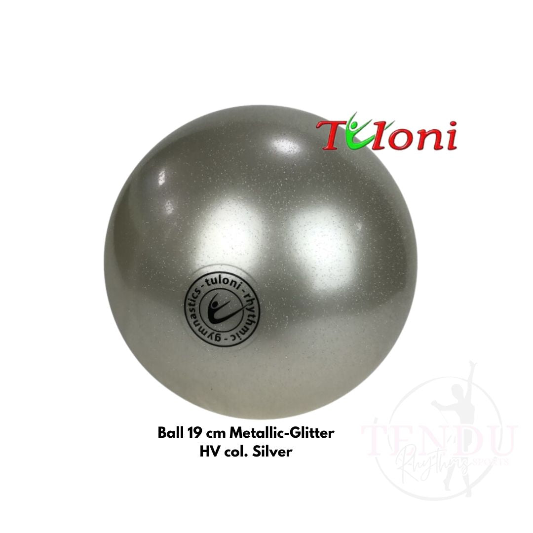 TULONI | Ball 18 cm HV Metallic - Glitter col. Silver (BA-T18M-HVGS)