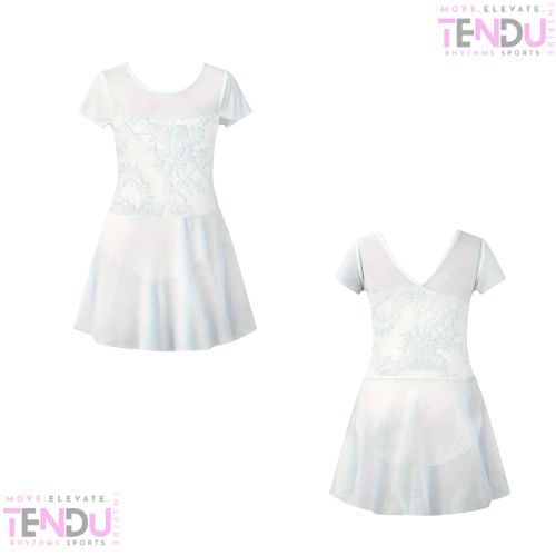 V-Back Design Ballet Leotard with Flowy Skirt