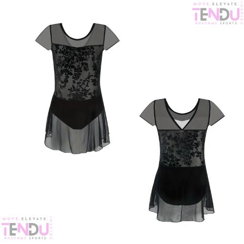 V-Back Design Ballet Leotard with Flowy Skirt