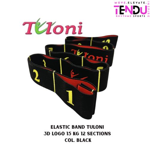 TULONI |  Elastic Band Tuloni 3D Logo 15 kg 12 sect. col. Black