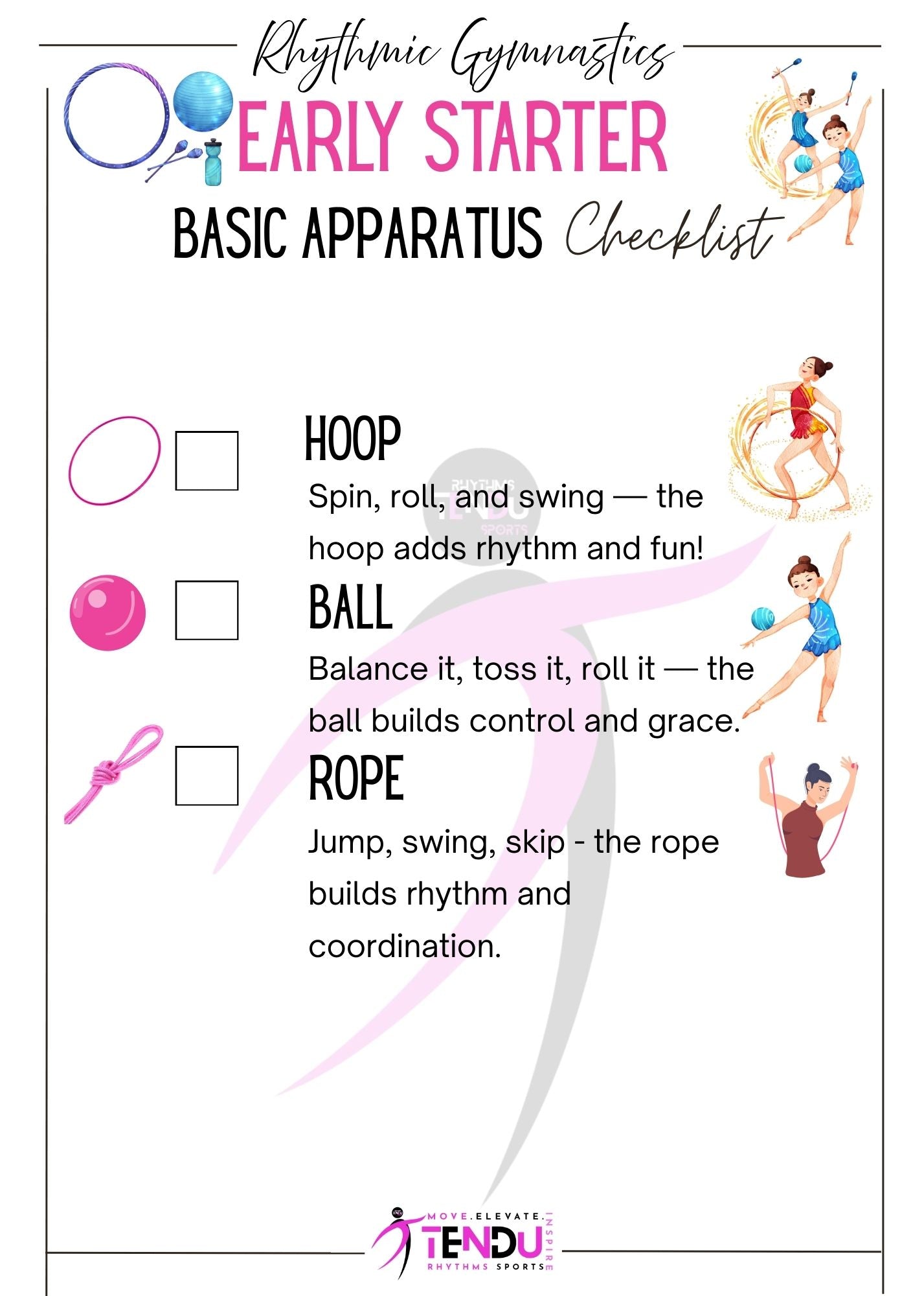 TENDU|   Rhythmic Gymnastics  Early Starters Basic Aparatus Kit