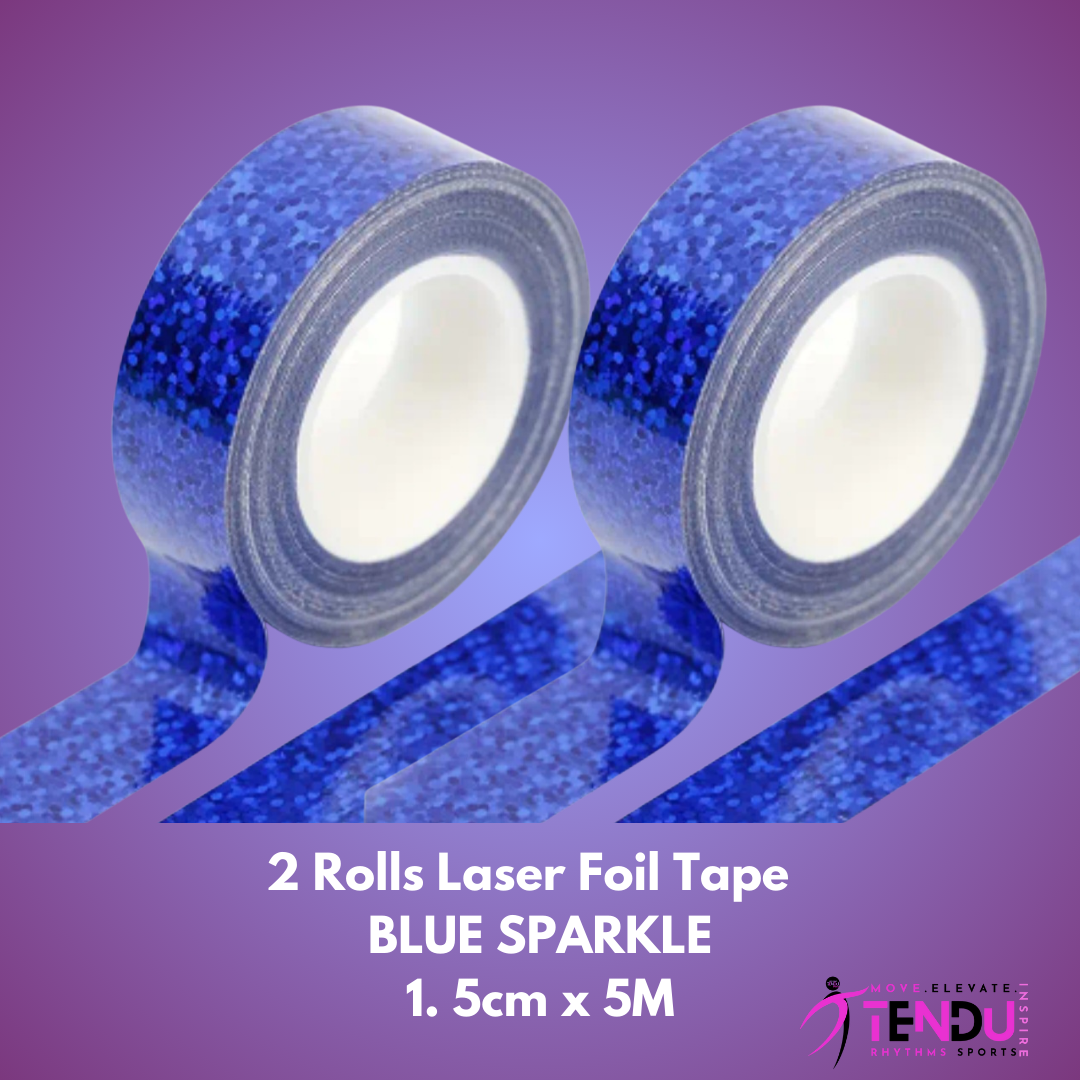 2 Rolls Laser Foil Sparkle Tape - for Hoops and Clubs (RGA-LT15-5M-1)
