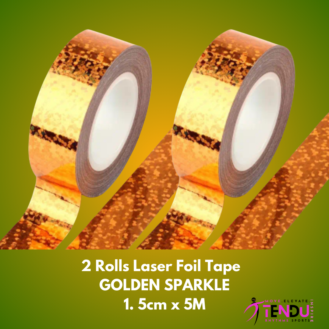 2 Rolls Laser Foil Sparkle Tape - for Hoops and Clubs (RGA-LT15-5M-1)