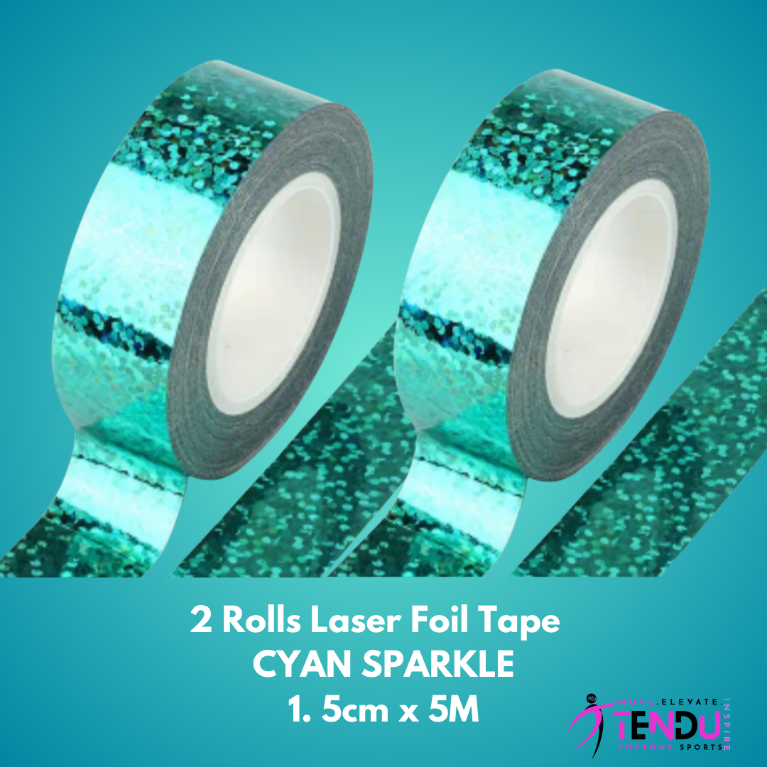 2 Rolls Laser Foil Sparkle Tape - for Hoops and Clubs (RGA-LT15-5M-1)