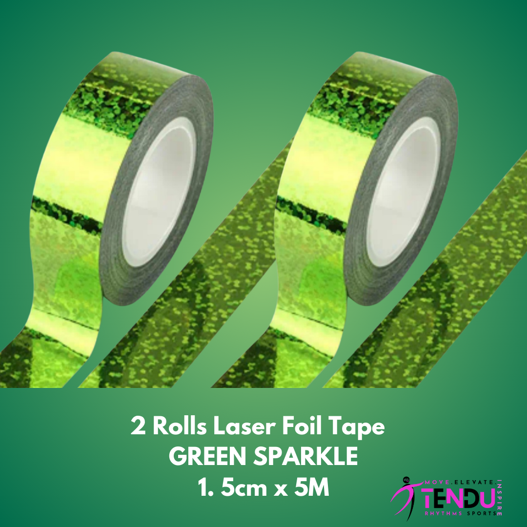 2 Rolls Laser Foil Sparkle Tape - for Hoops and Clubs (RGA-LT15-5M-1)