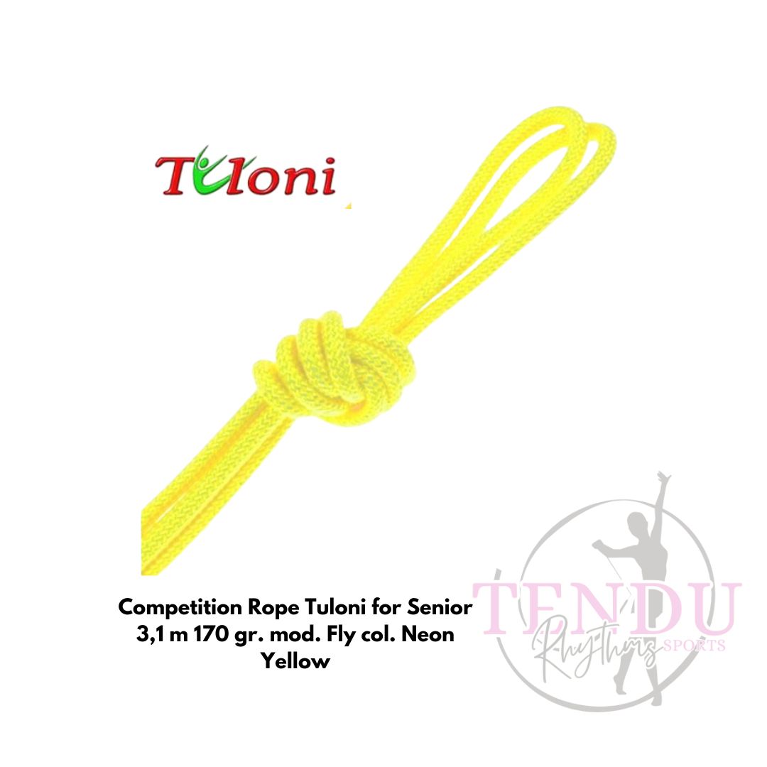 TULONI |  Competition Rope for Senior 3.1 m 170 gr. mod. Fly col. Neon Yellow (RO-TF3.1NY )