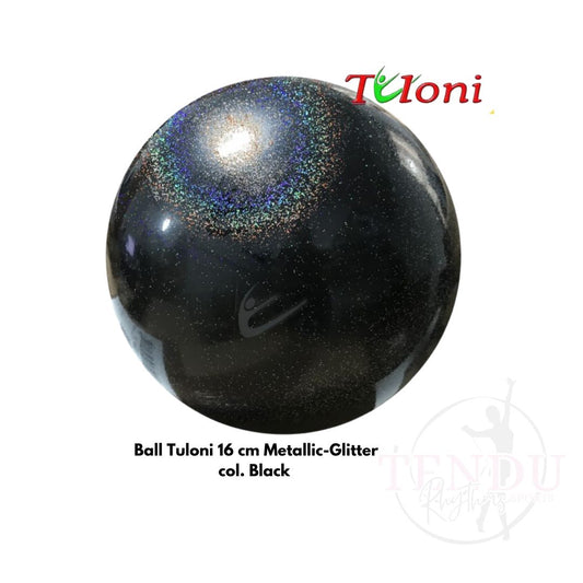 TULONI |  Ball 16 cm Metallic-Glitter col. Black (BA-T16M-GB)