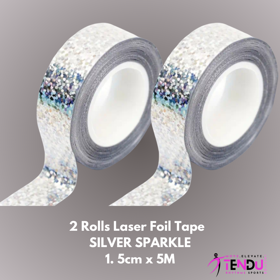 2 Rolls Laser Foil Sparkle Tape - for Hoops and Clubs (RGA-LT15-5M-1)