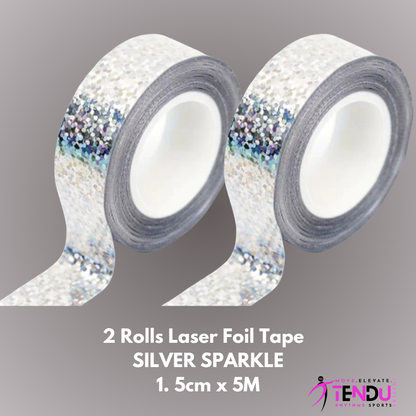 2 Rolls Laser Foil Sparkle Tape - for Hoops and Clubs (RGA-LT15-5M-1)