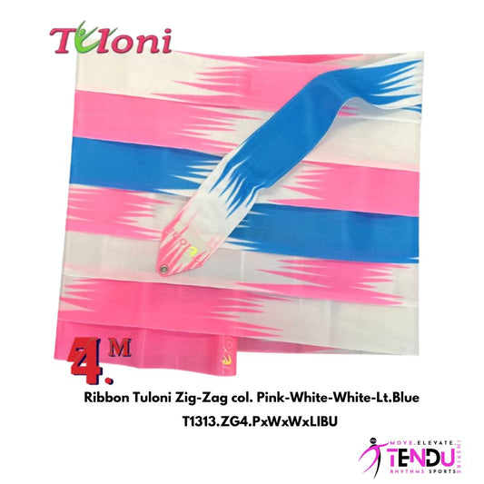TULONI |  Ribbon Tuloni 5m mod. Zig-Zag col. Pink-White-White-Lt.Blue