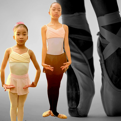 2-Tone  Pastel Color Ballet Leotard with Mesh