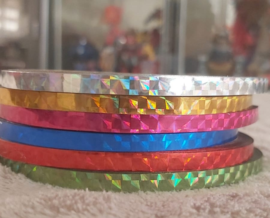 6 rolls/set - Adhesive Laser Glitter Tape - for Hoops and Clubs (RGA-GT5-30M)