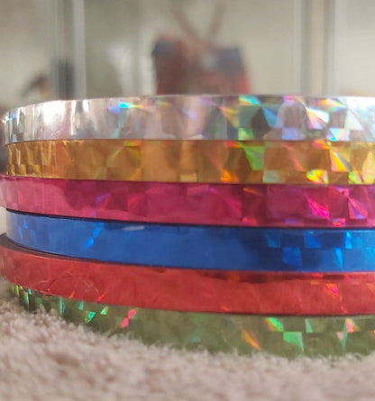 6 rolls/set - Adhesive Laser Glitter Tape - for Hoops and Clubs (RGA-GT5-30M)