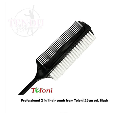 TULONI | Professional 2 in 1 hair comb 23cm col.Black/Gray