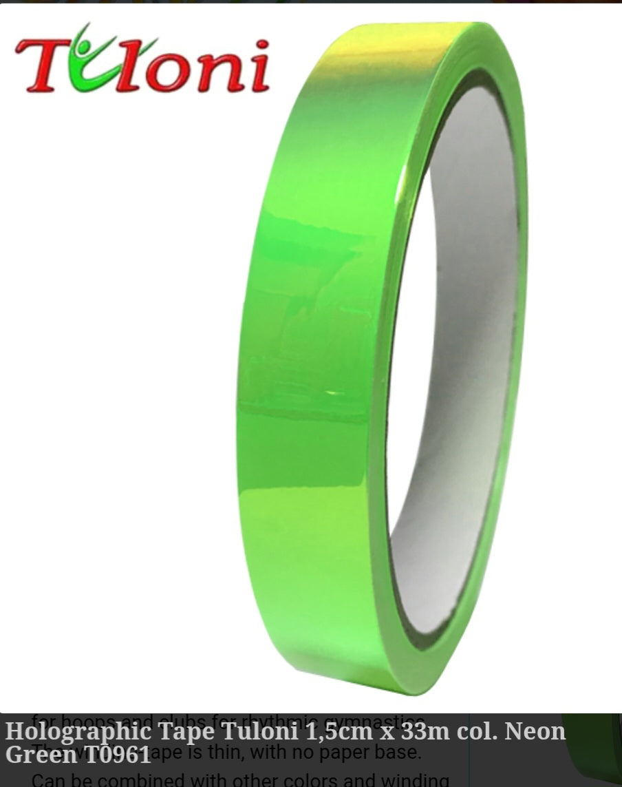 Tuloni  Holographic Tapes  1.5cm x 33m ( Tapes for Hoops & Clubs)