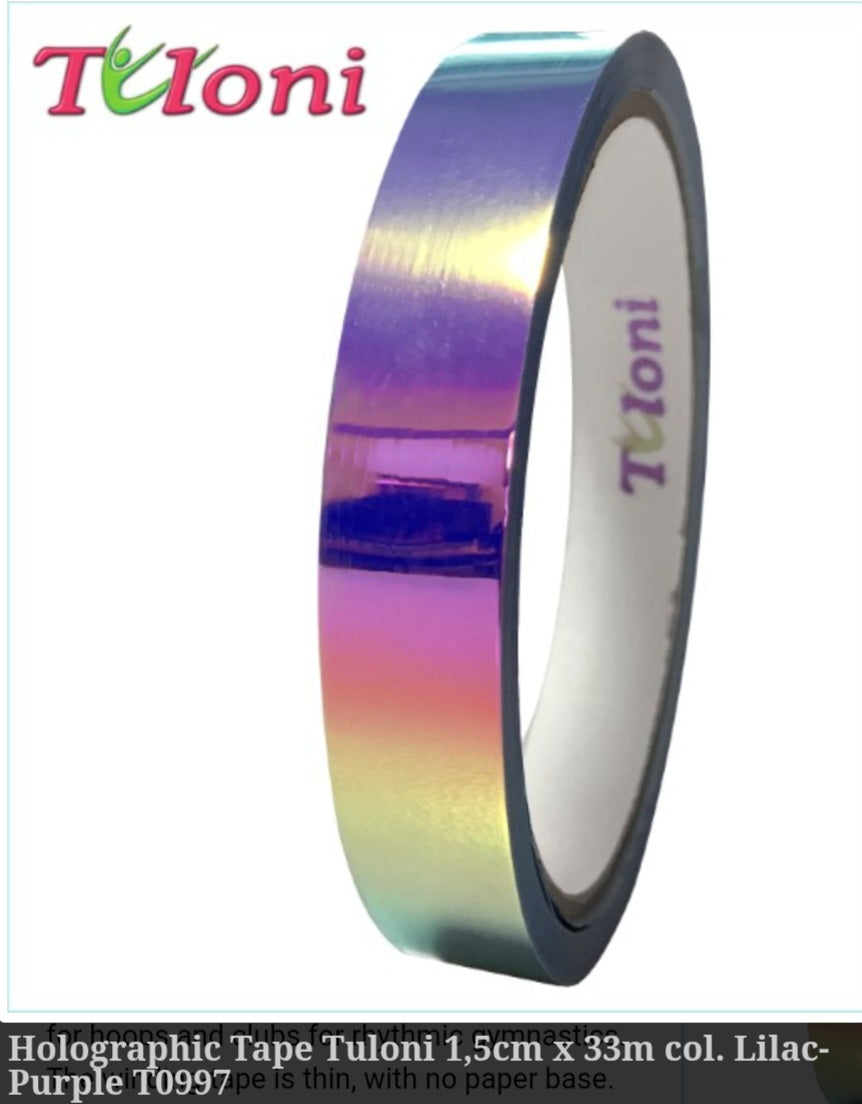Tuloni  Holographic Tapes  1.5cm x 33m ( Tapes for Hoops & Clubs)