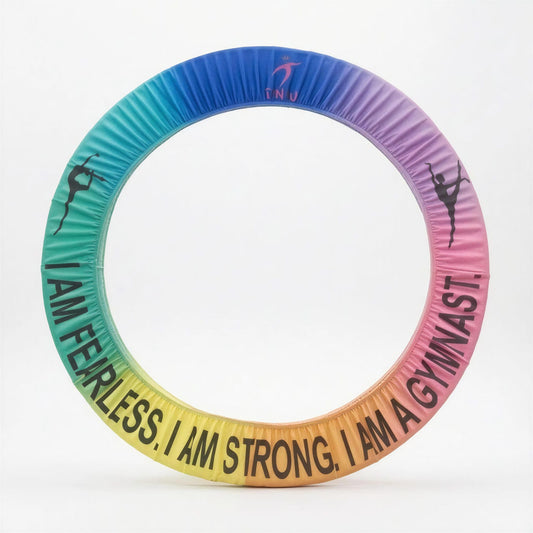 TENDU| Color Gradient Hoop Cover (L) - Tell Your Gymnast Story Collection -“I AM FEARLESS. I AM STRONG. I AM A GYMNAST.”