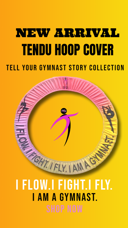 TENDU| Color Gradient Hoop Cover  - Tell Your Gymnast Story Collection -““I FLOW. I FIGHT. I FLY. I AM A GYMNAST.”