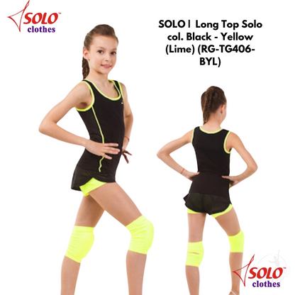 SOLO |  Long Top Solo col. Black - Yellow (Lime) (RG-TG406-BYL)