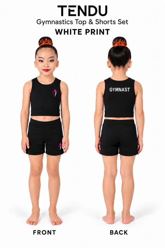 TENDU |  Tendu Gymnastics Top & Shorts Set - White GYMNAST
